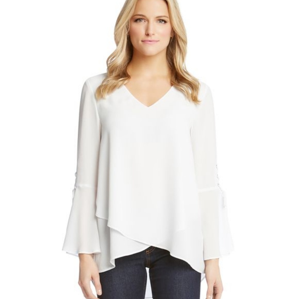 NWT Karen Kane Split Tie Sleeve Blouse